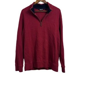 Lands’ End 1/4 Zip Pullover Sweater Sweatshirt Men’s Large Red